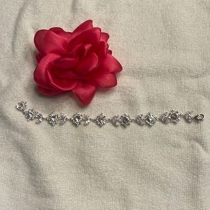 Silver with rhinestones bracelet